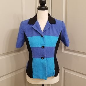 Vintage Petite Perceptions Color Block Button Down